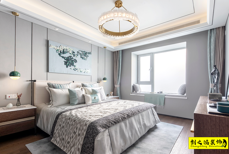 創(chuàng)之鴻新中式風格臥室 (1)
