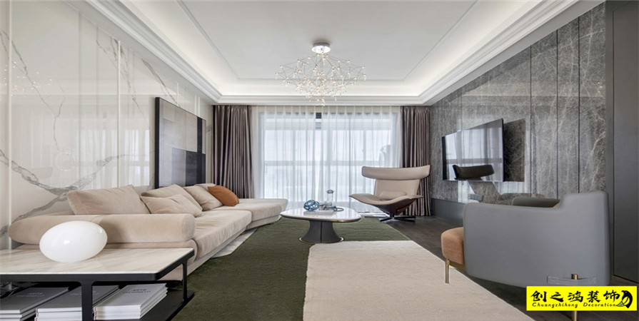 公元大觀166㎡現(xiàn)代簡(jiǎn)約裝修案例