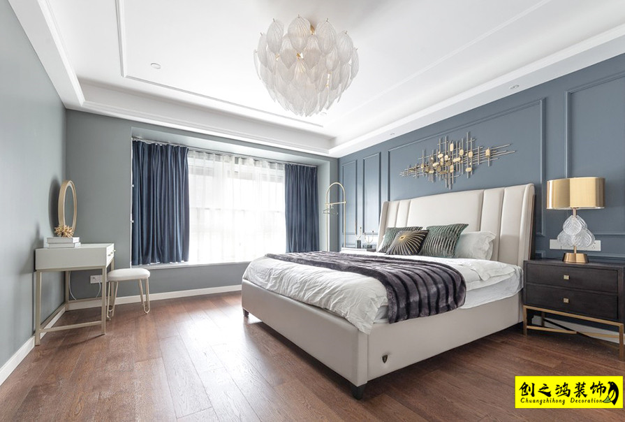 大包裝修新房裝修天津裝修公司創(chuàng)之鴻臥室 (2)