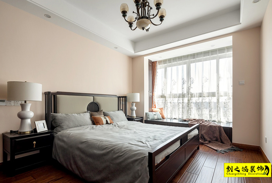 大包裝修新房裝修天津裝修公司創(chuàng)之鴻臥室 (1)