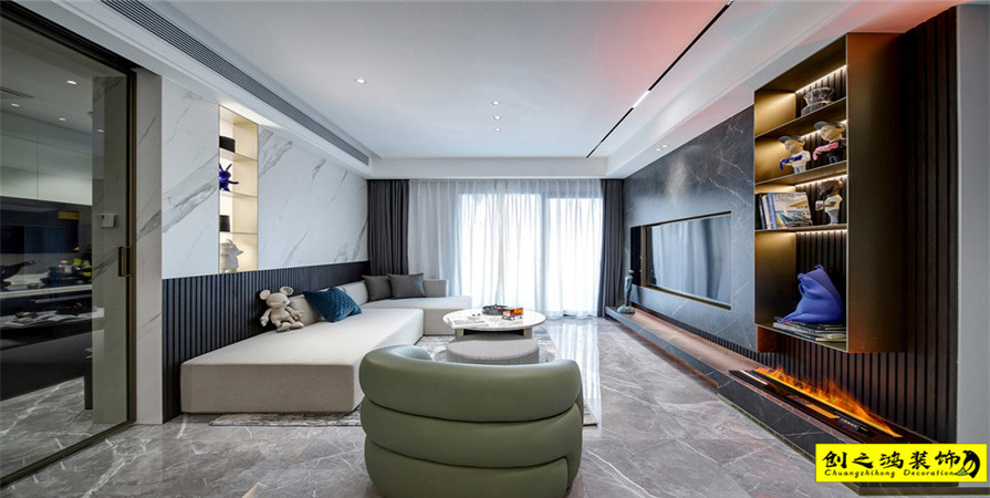 富力又一城131㎡現(xiàn)代簡約風(fēng)格裝修案例