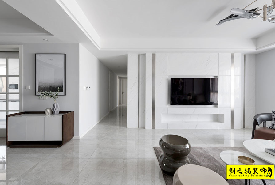 半包裝修二手房裝修天津裝修公司創(chuàng)之鴻裝飾客廳 (3)