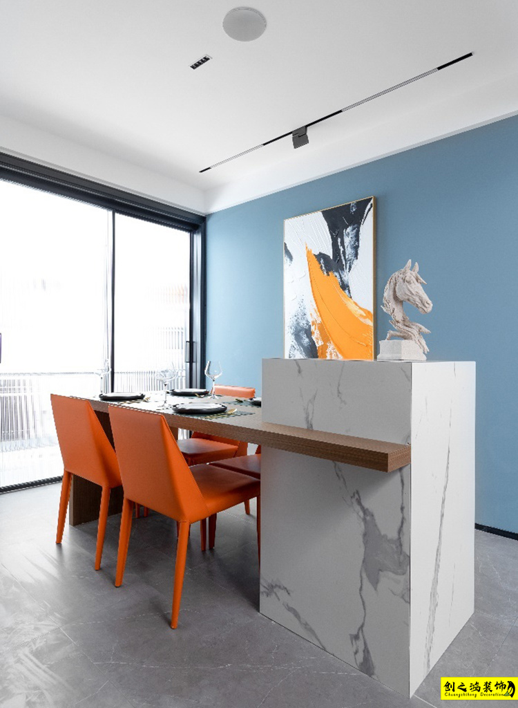 新房裝修半包裝修天津裝修公司創(chuàng)之鴻裝飾餐廳