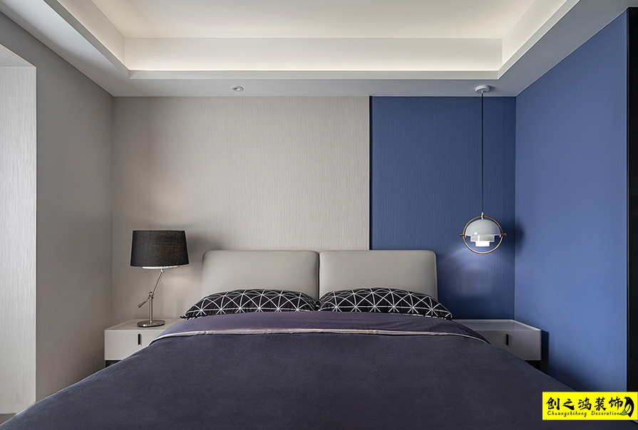新房裝修半包裝修天津裝修公司創(chuàng)之鴻裝飾臥室 (2)