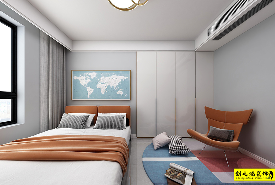 融創(chuàng)臻園128㎡現(xiàn)代簡約風(fēng)格裝修案例