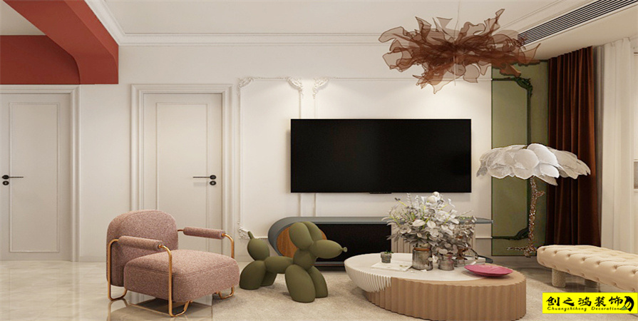 中海南開(kāi)郡89㎡混搭風(fēng)格裝修案例