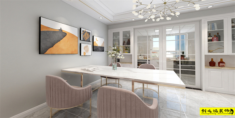 津門正榮府95㎡現(xiàn)代簡約風(fēng)格裝修案例