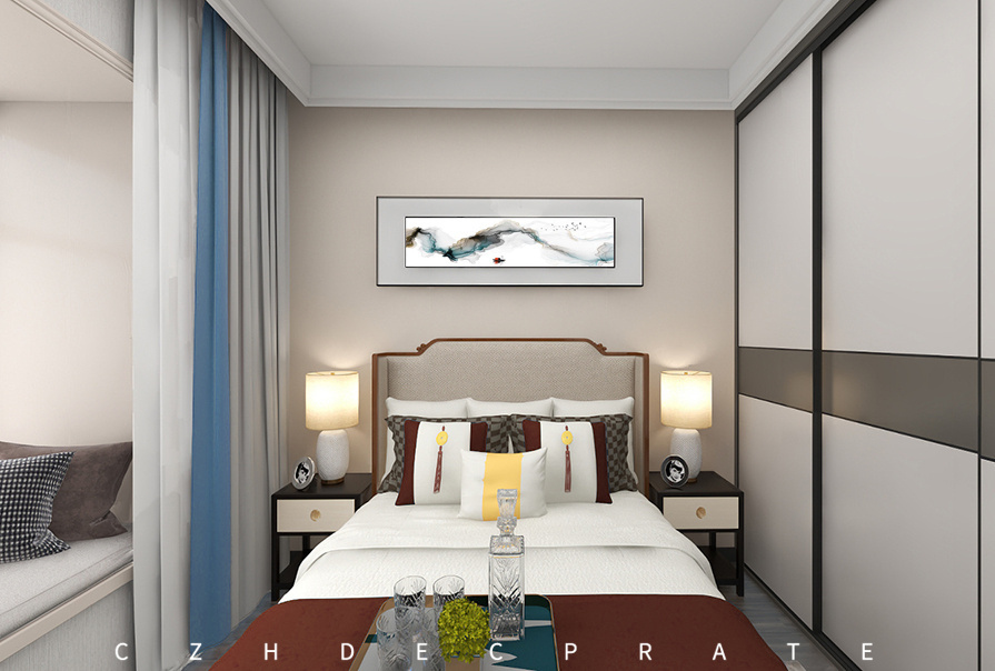 大運河府104㎡新中式風格原創(chuàng)裝修案例