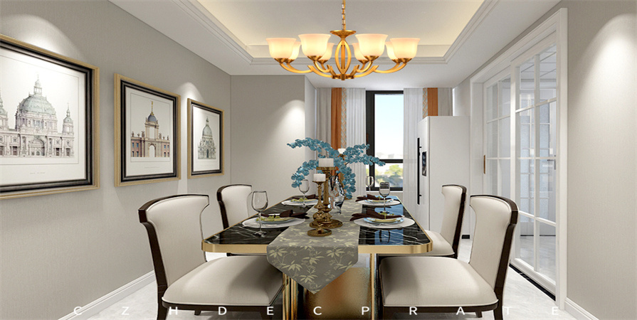 南開(kāi)宸院130㎡簡(jiǎn)歐風(fēng)格裝修案例