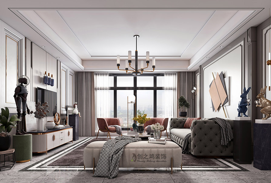 翠享康庭164㎡美式風(fēng)格裝修效果圖！