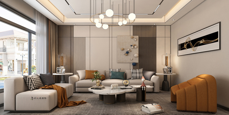 格調(diào)松間北里142㎡輕奢風格裝修實景圖