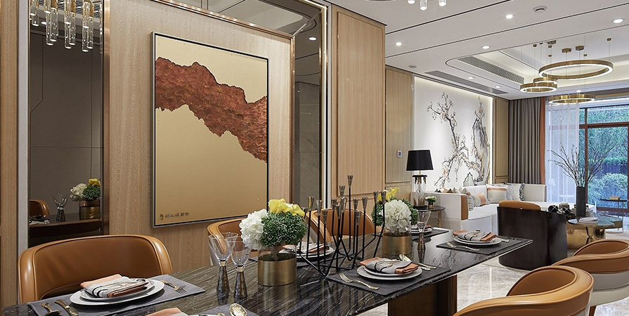 融創(chuàng)御園125㎡輕奢風格裝修案例