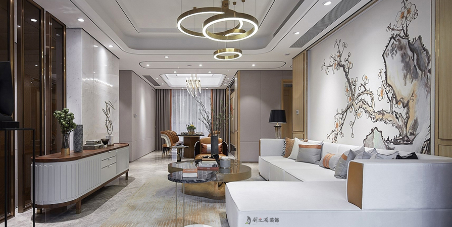 融創(chuàng)御園125㎡輕奢風格裝修案例
