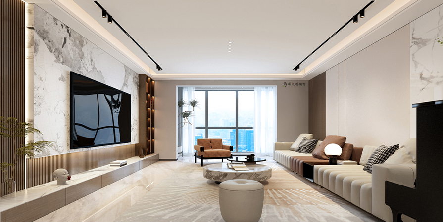 仁恒河濱花園200㎡簡約風(fēng)格裝修實(shí)景圖