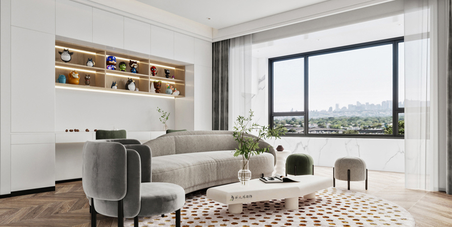 時(shí)代奧城113㎡現(xiàn)代簡(jiǎn)約風(fēng)格實(shí)景圖