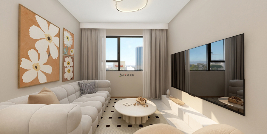 天和麗苑82㎡極簡(jiǎn)奶油風(fēng)格裝修效果圖