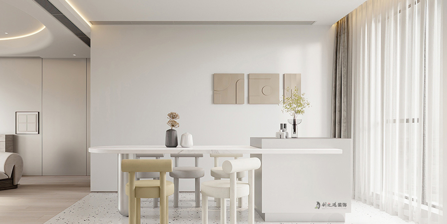 萬科西華府105㎡簡(jiǎn)約奶油風(fēng)格裝修效果圖