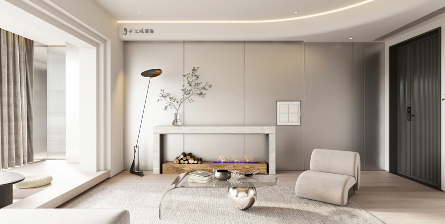 萬科西華府105㎡簡(jiǎn)約奶油風(fēng)格裝修效果圖