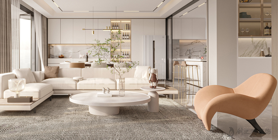 萬科西廬學韻園94㎡現(xiàn)代極簡風格三居室裝修案例