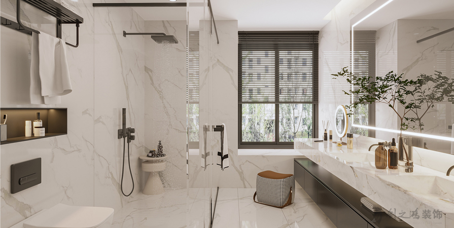 萬科西廬學韻園94㎡現(xiàn)代極簡風格三居室裝修案例