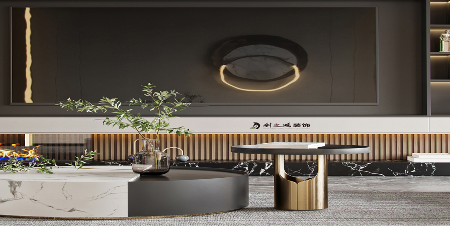 復興門家園136㎡現(xiàn)代輕奢風格三居室裝修案例