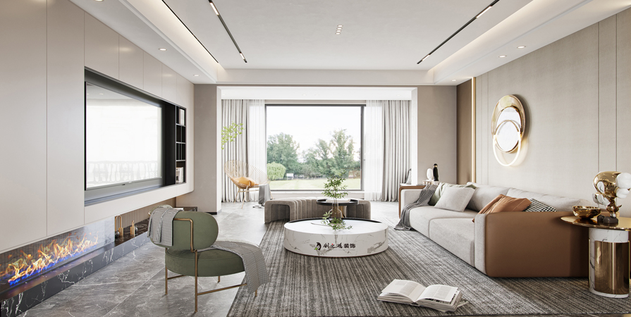 復興門家園136㎡現(xiàn)代輕奢風格三居室裝修案例