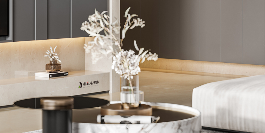 南開(kāi)宸院132㎡輕奢風(fēng)格三居室裝修案例