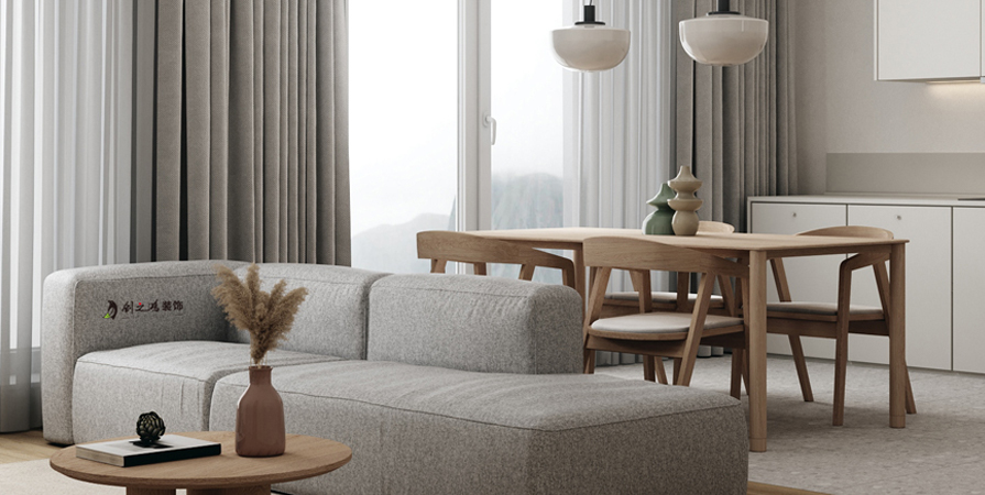 融創(chuàng)宸閱和鳴79㎡極簡風(fēng)格兩居室裝修案例