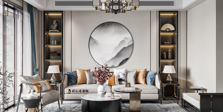 上東金茂悅83㎡新中式風格兩居室裝修案例