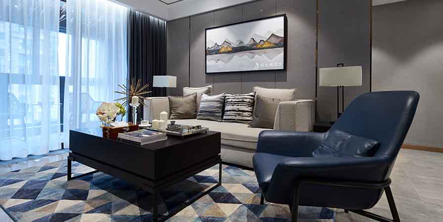 中儲城邦108㎡現(xiàn)代輕奢風格三居室裝修案例