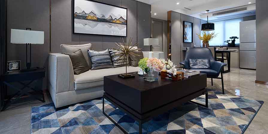 中儲城邦108㎡現(xiàn)代輕奢風格三居室裝修案例