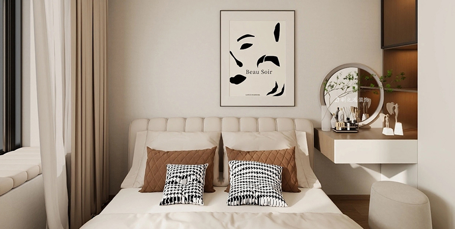 旭輝燕南園82㎡奶油風格兩居室原創(chuàng)案例