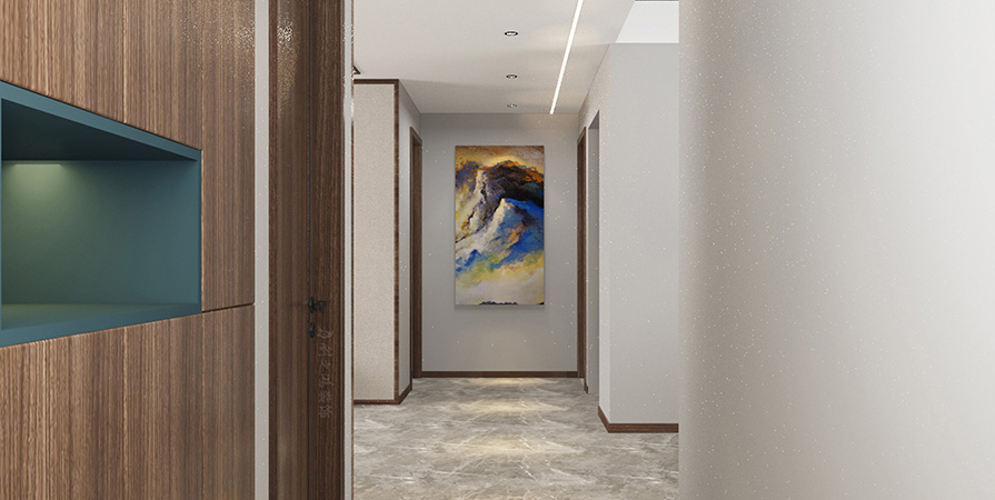 鯤棲府125㎡新中式風(fēng)格三居室裝修案例