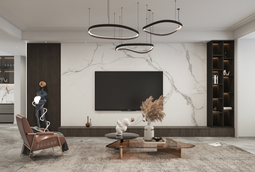 復(fù)地湖濱廣場145㎡現(xiàn)代風(fēng)格三居室裝修案例