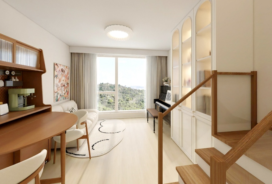 中海鉆石灣54㎡奶油風格LOFT原創(chuàng)案例