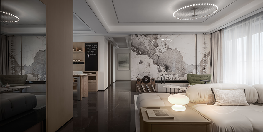 金地時光印110㎡輕奢風(fēng)格三居室裝修案例