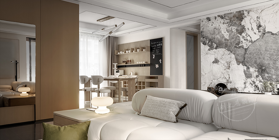 金地時光印110㎡輕奢風(fēng)格三居室裝修案例