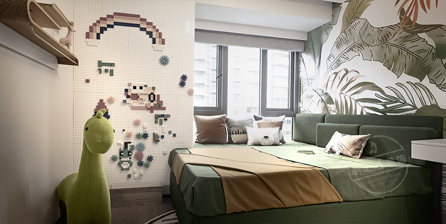 金地時光印110㎡輕奢風(fēng)格三居室裝修案例