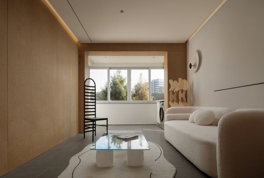 寶龍灣家園101㎡原木極簡風格兩居室裝修案例