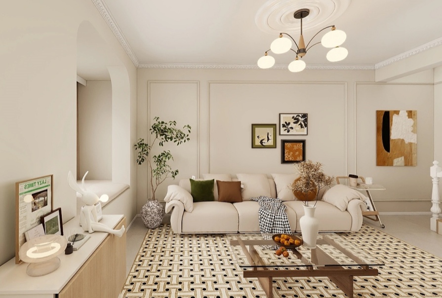 天房美域華庭98㎡奶油風(fēng)格復(fù)式原創(chuàng)案例