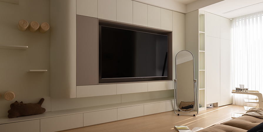 中海·鏡映南開(kāi)103㎡奶油風(fēng)格三居室裝修案例