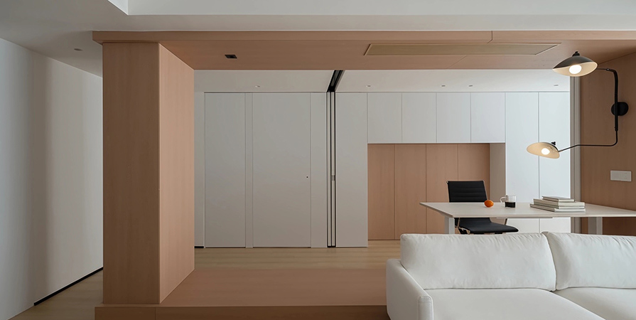 綠城·曉月晴川132㎡原木風(fēng)格三居室裝修案例