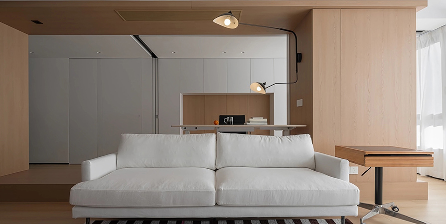 綠城·曉月晴川132㎡原木風(fēng)格三居室裝修案例