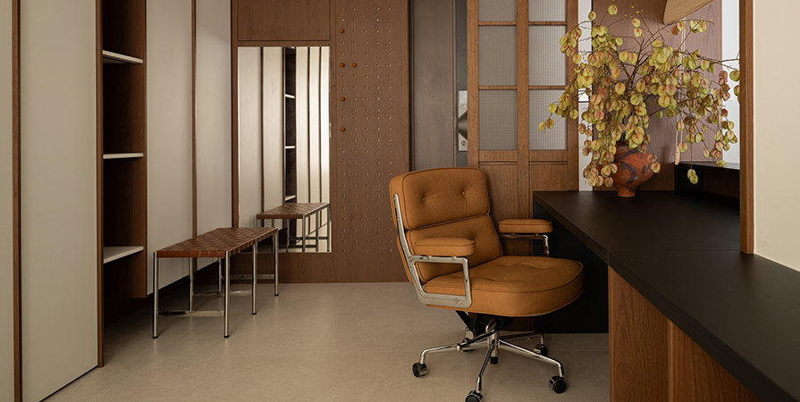 格調(diào)松蕉128㎡中古風(fēng)格三居室裝修案例